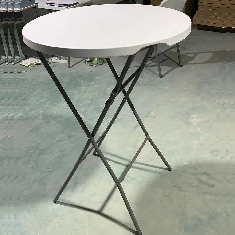 Wholesale 32&quot; White Party Cocktail High Height Round Plastic Bar Folding Table for Events