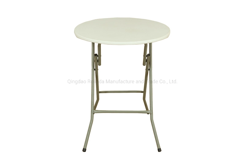 60cm Table Top, 74cm Height, Tall Garden Patio Folding Round Cocktail Table for Indoor and Outdoor Use