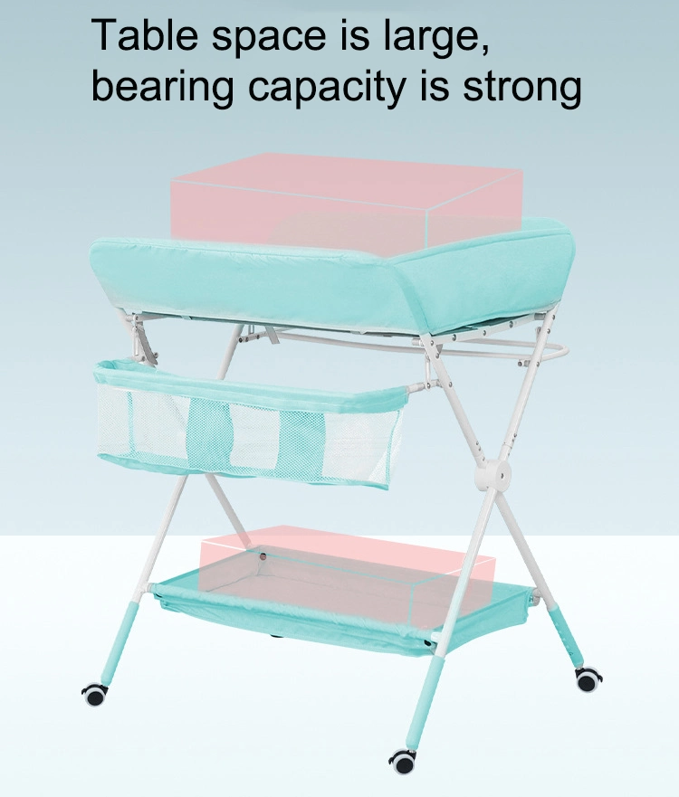 Multipurpose Baby Bathing Table with Storage Basket Kids Foldable Diaper Organizer Portable Baby Bath Nursing Changing Station