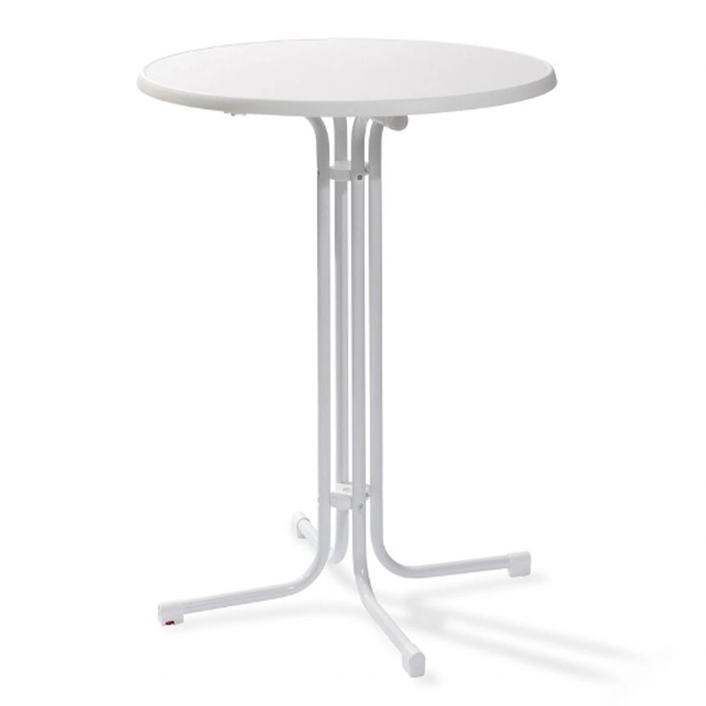 Fold up White Plastic Round Party Bar High Top Cocktail Folding Table for Events
