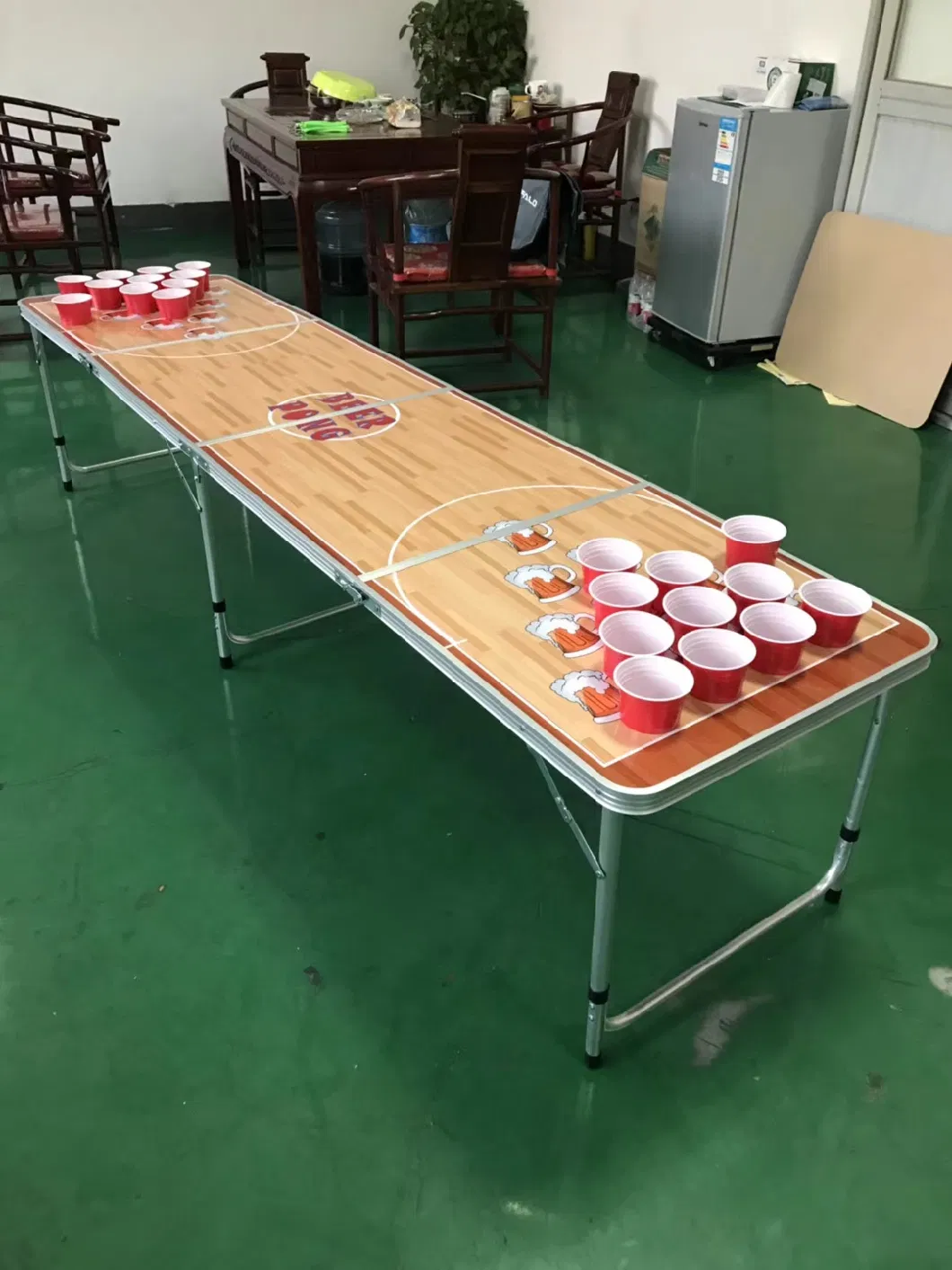 8FT Beer Pong Table Folding Beer Pong Game Table for Outdoor Party