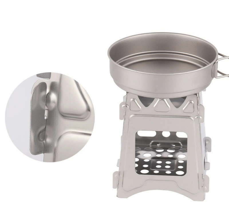 Outdoor Mini Furnace Folding Stainless Steel Ultralight Backpack Stove Camping Wood Burning Stove