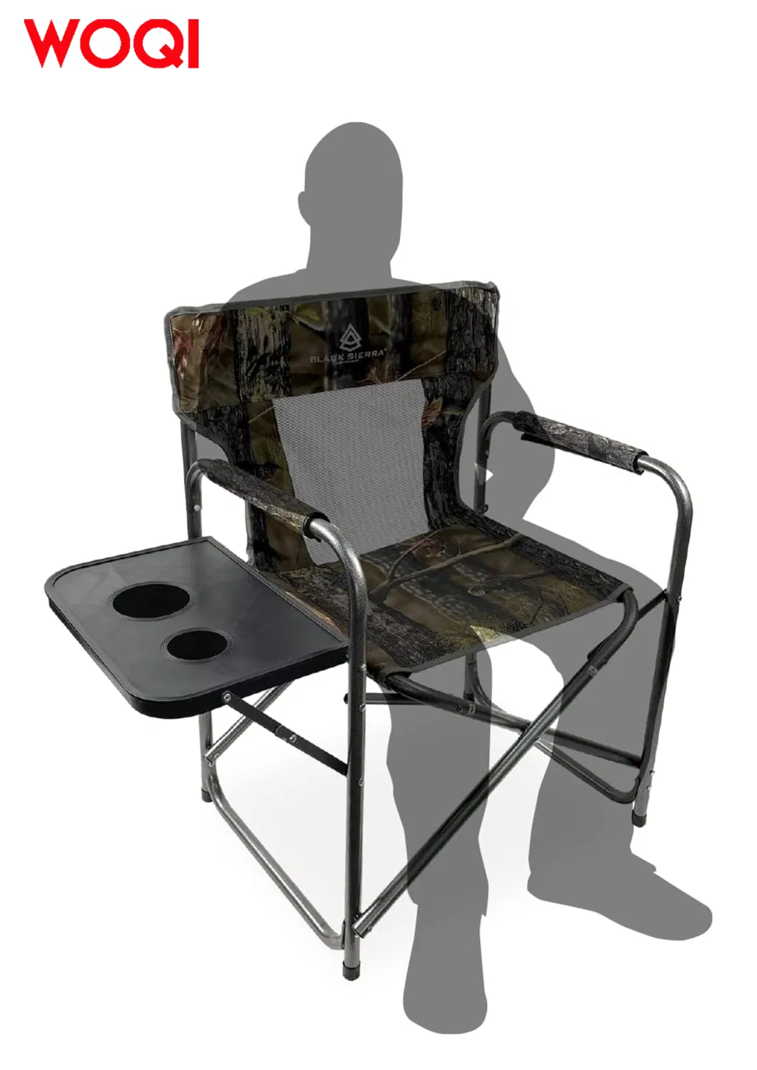 Woqi Camping Chair with Side Table, Foldable Outdoor Terrace Chair