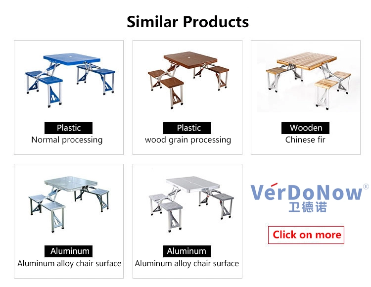 Outdoor 6 FT Folding Table with Chairs