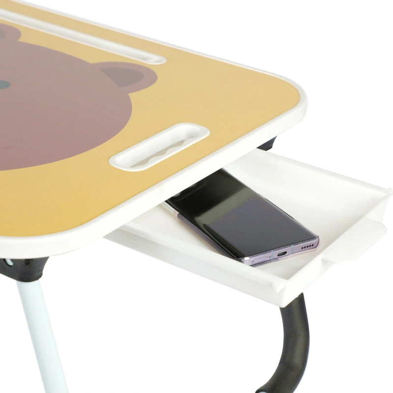 MDF Wood Folding Laptop Table with Cup Holder