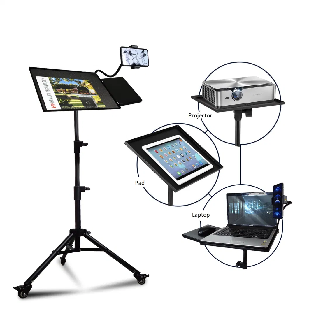 Foldable 6 Feet Projector Table Steel Tripod Stand in Adjustable Height