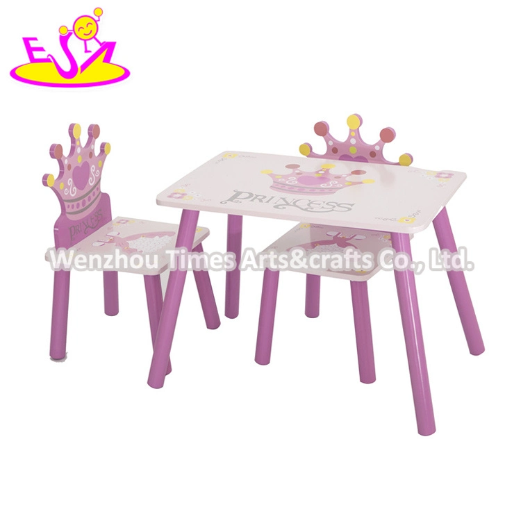 New Design Princess Wooden Children Desk and Chair Set for Girls W08g247