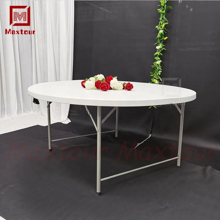 Wedding Hotel Banquet Dining Round White Plastic Folding Table