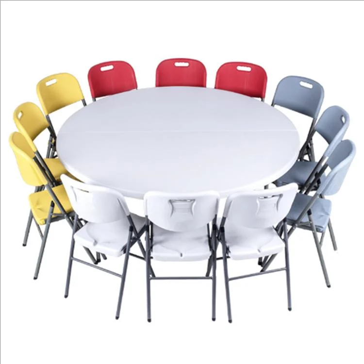 Hot Sale 5FT 6FT 8FT Banquet Folding Round Plastic Table for Events Wedding Plastic Round Dining Table