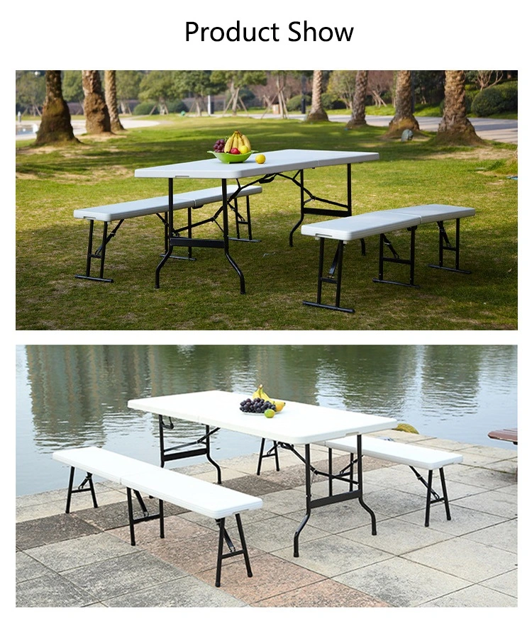 White Outdoor 6 Feet Folding Table 6 FT