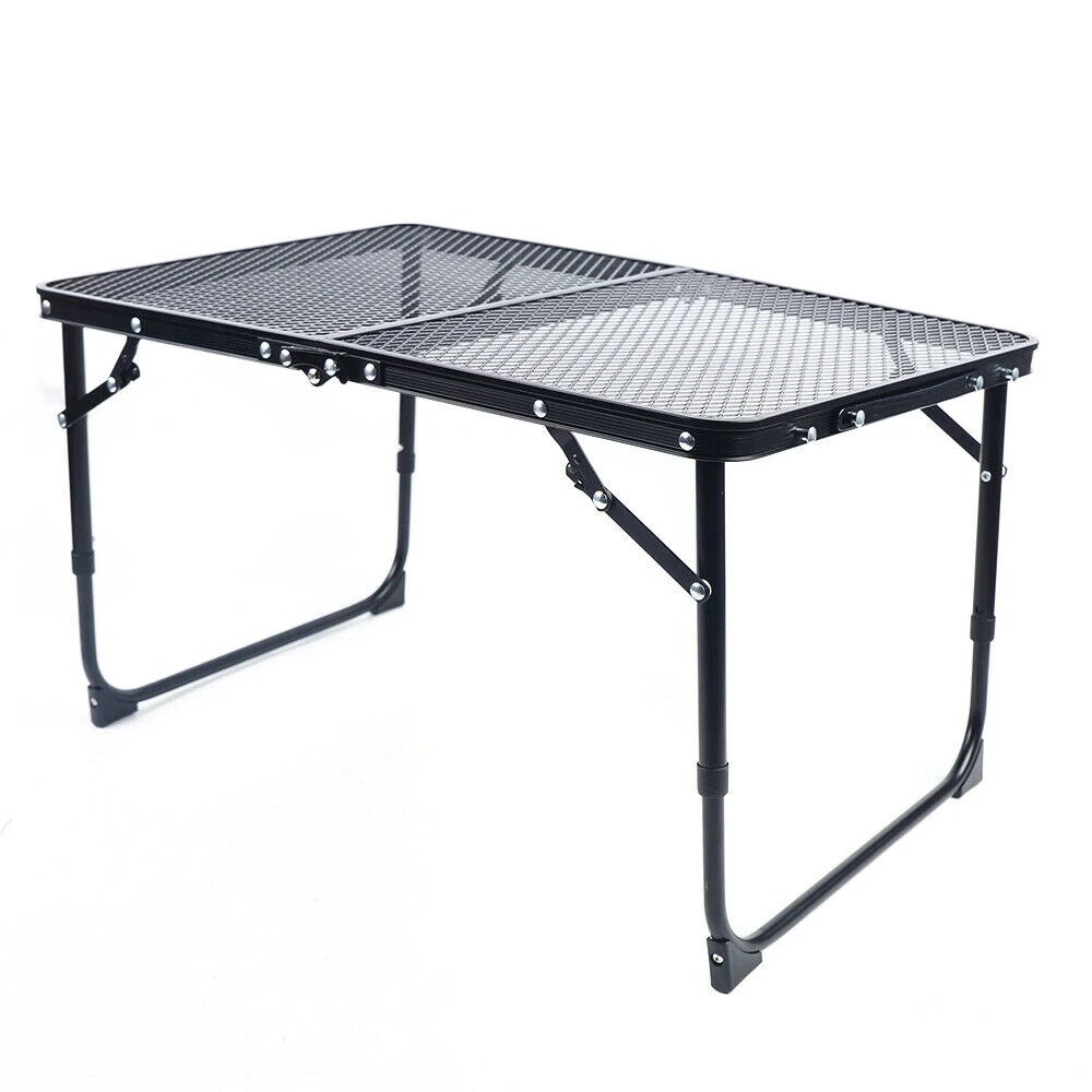 Aluminum Alloy with Adjustable Legs Outdoor Cheap Wire Mesh Folding Picnic BBQ Garden Table