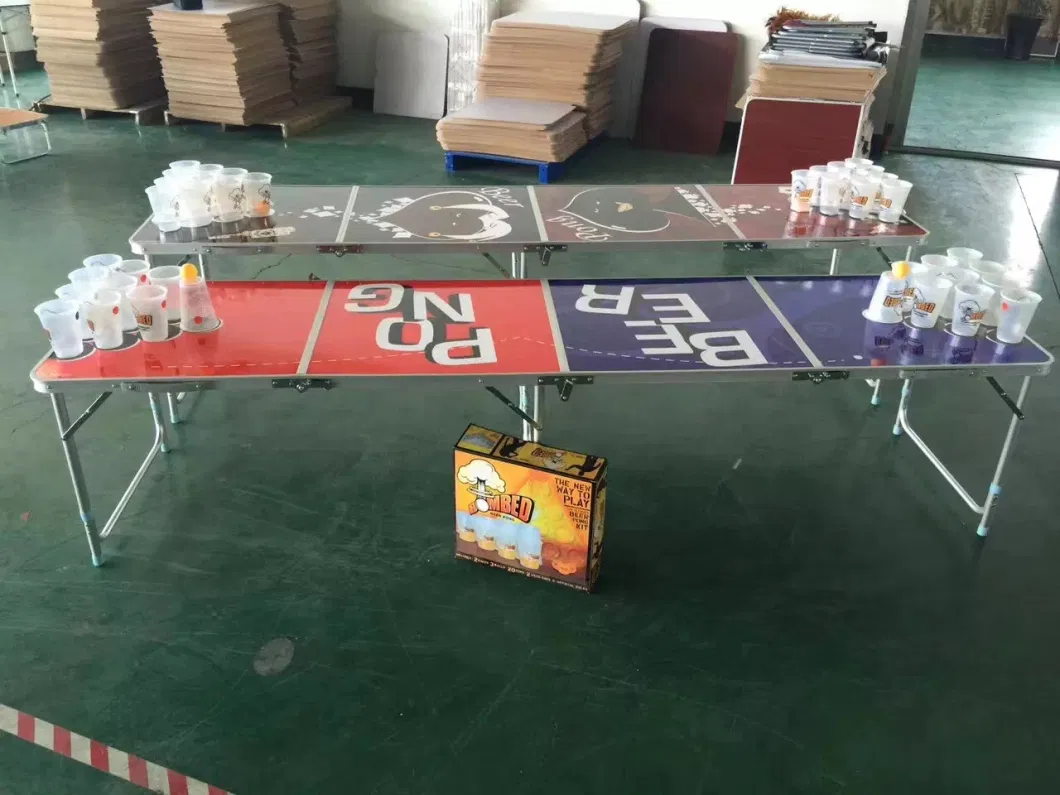8FT Beer Pong Table Folding Beer Pong Game Table for Outdoor Party