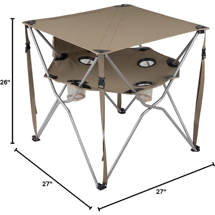Outdoor Portable Lightweight Folding Camping Table with Side Pocket