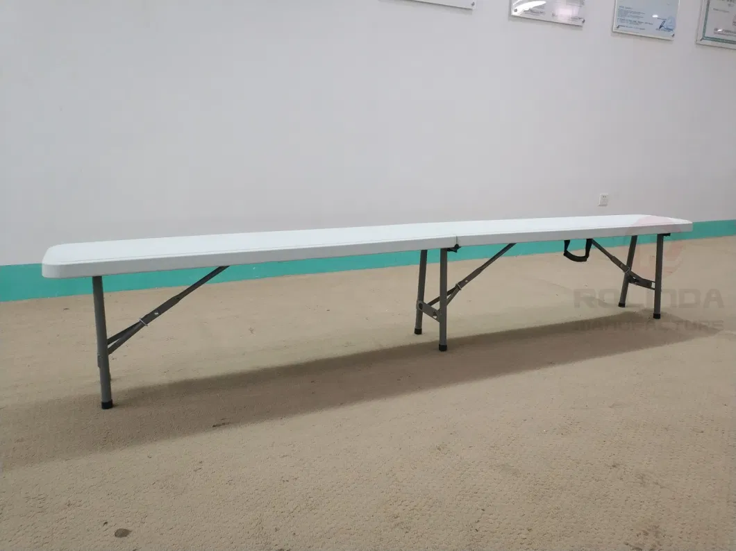 8FT Fold in Half Plastic Material Metal Backet Table