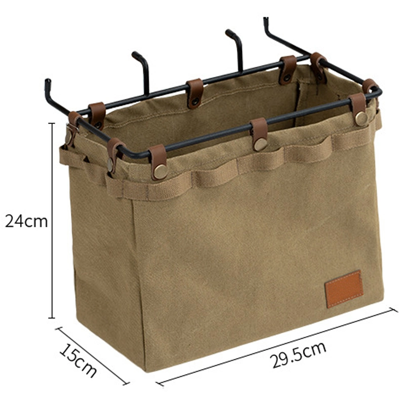 Storage Bag Outdoor Camping Table Side Hanging Bag for Mountain Customers Foldable Canvas Picnic Convenient Storage Bag