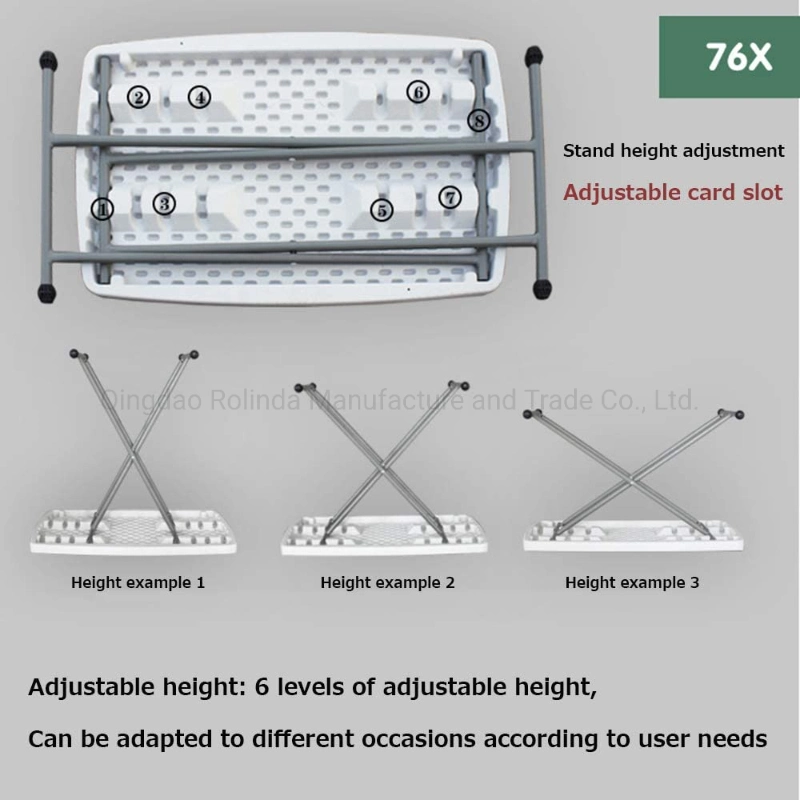 Easy Carry Durable Foldable Adjustable Plastic Camping Patio Folding Table White Plastic Adjustable Height Folding Utility Table