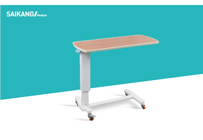 Skh201-2 Multifunctional Luxury Height Adjustable Folding Hospital Over Bed Table