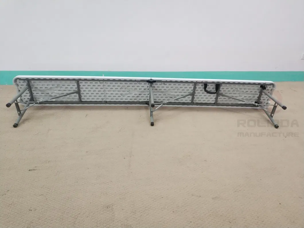 8FT Fold in Half Plastic Material Metal Backet Table