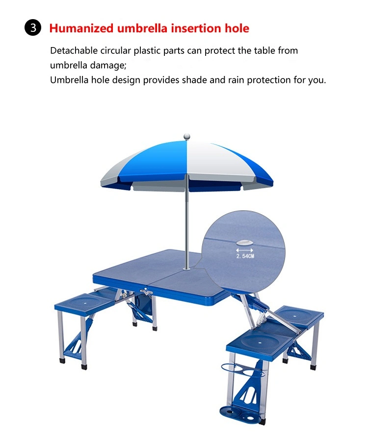 Foldable Camping Table with Chairs Outdoor Picnic