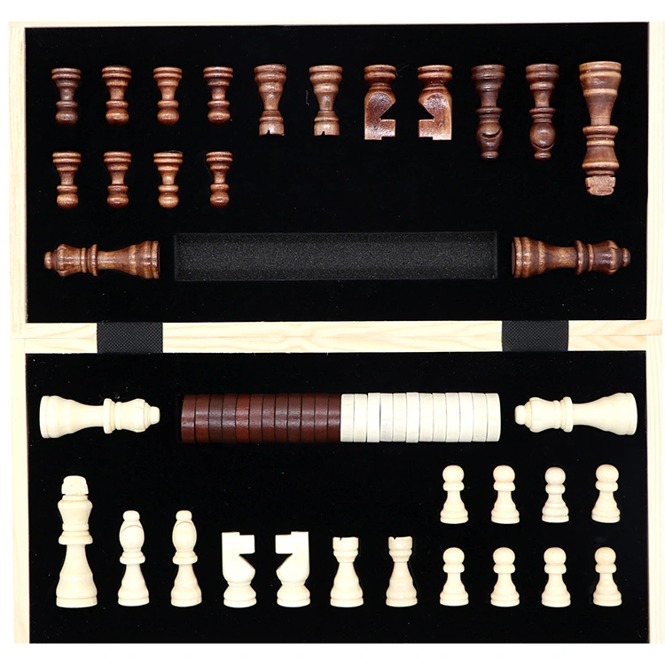 Wood 3 in 1 Chess Backgammon Table Wooden Chess Table with Drawer and Legs