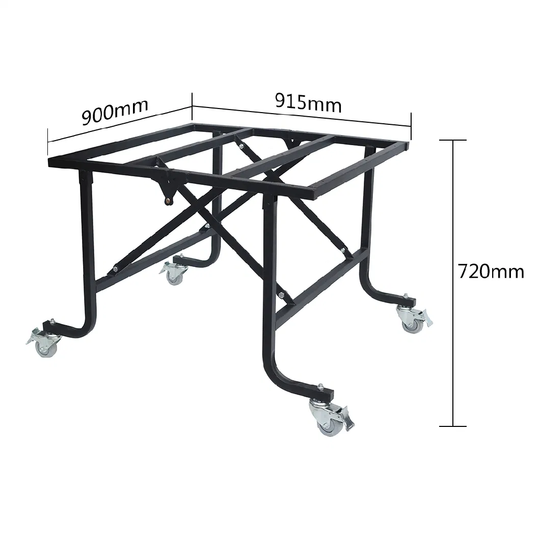 Foshan Wholesale Black Folding Table Frame with Wheel Yc-Ts154-01