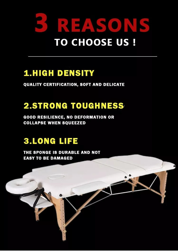 Hot Sale Adjustable Portable 3 Section Folding Massage Table for SPA