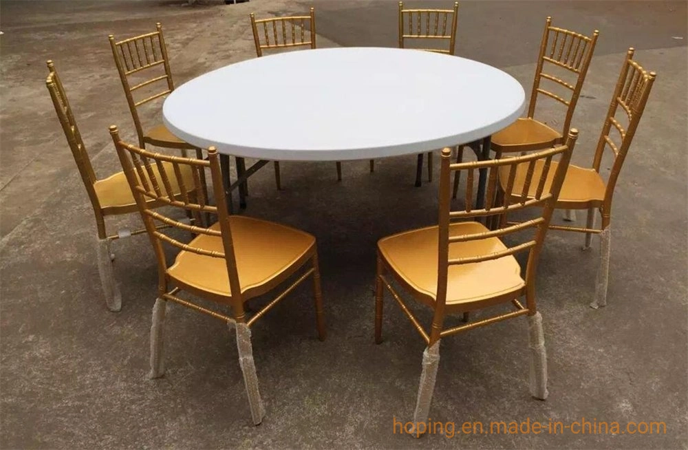 Foshan Maunfacturer Folded Round PVC Table with Four Metal Legs for Outdoor Travel, Picnic, Home Dining Wimbledon Chair