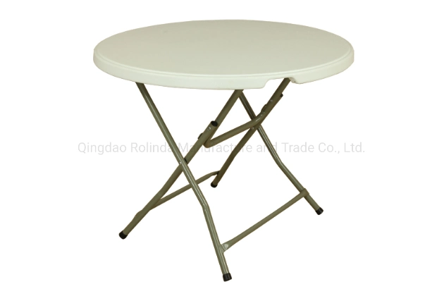 Plastic Folding Table Round Used for Banquet Outdoor Wedding Folding Tables 6 FT Table Chairs