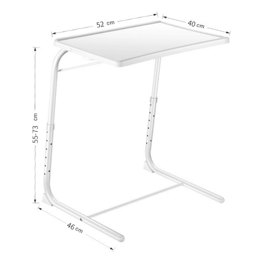 Height Adjustable Stable Durable Platsic Dinner TV Tray Folding Table with Cup Holder
