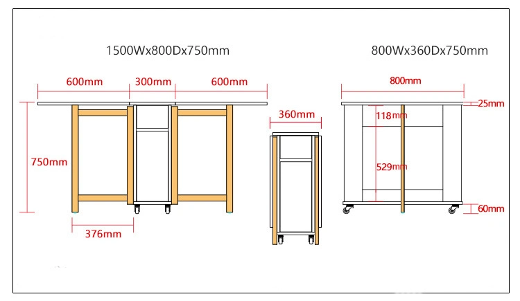 Large Capacity Folding Modern Minimalist Nordic Wood Dining Table