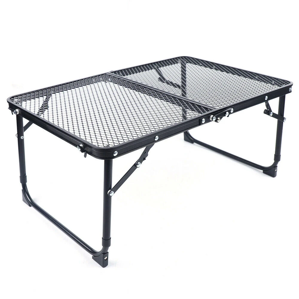 Aluminum Alloy with Adjustable Legs Outdoor Cheap Wire Mesh Folding Picnic BBQ Garden Table