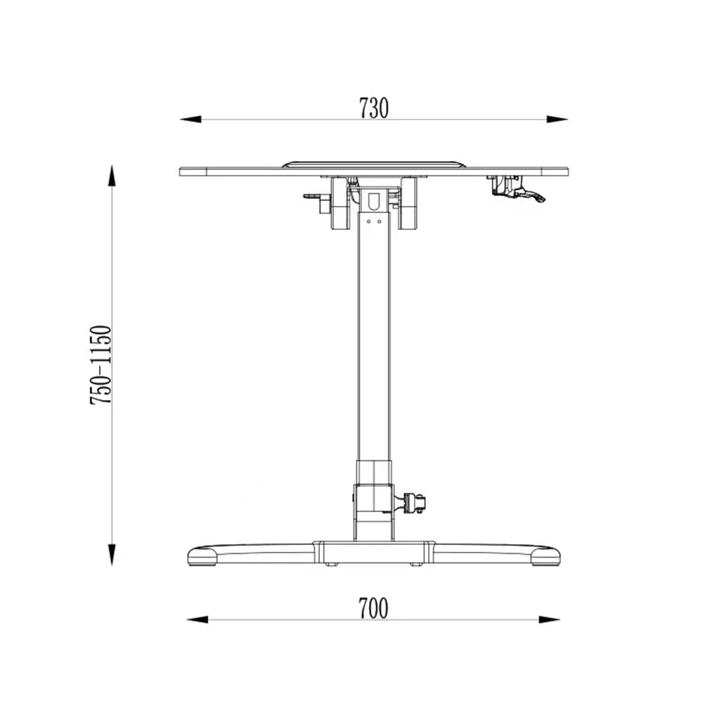 Office Home Furniture Ergonomic One Leg Mobile Pneumatic Adjustable Standing Computer Desk Hydraulic 360 Adjustable Portable Folding Laptop Table with Wheels