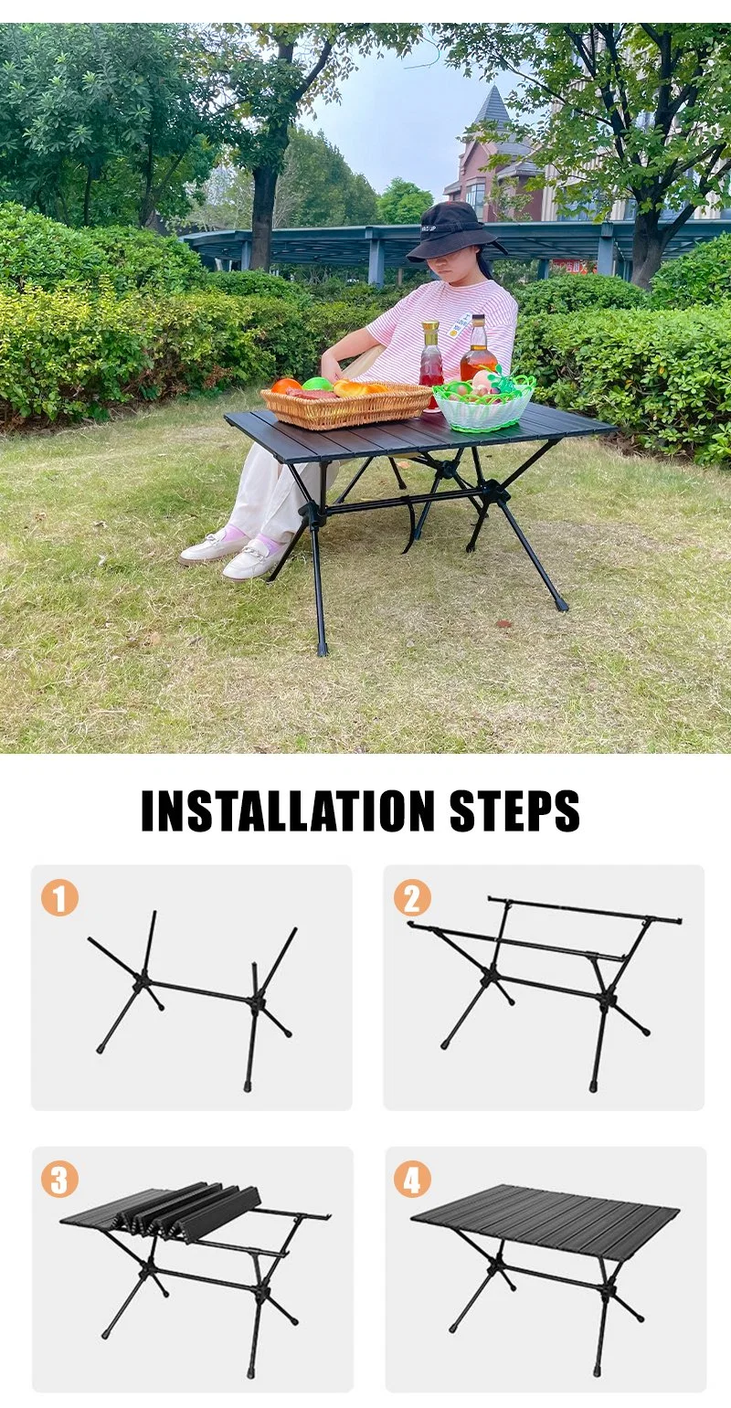 Height Adjustable New Aluminum Folding Beach Table Camping Table