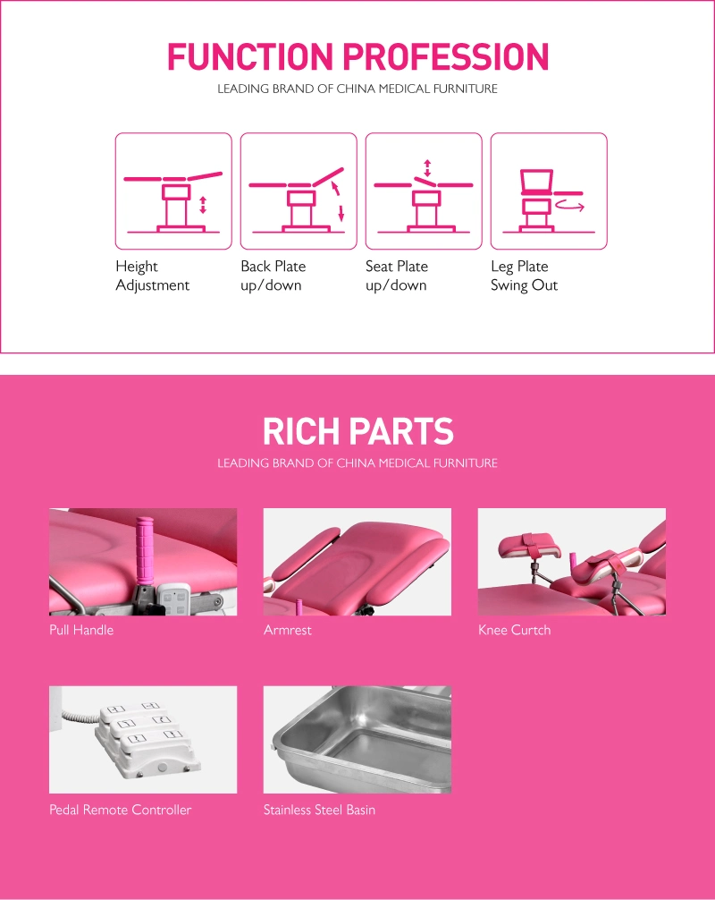 A99-7 Multifunction Foldable Adjust Electric Gynaecological Examination Delivery Operating Table