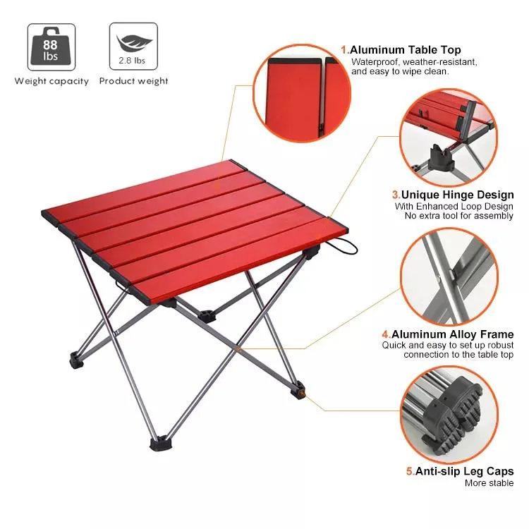 Portable Outdoor Hiking Small Folding Aluminum Ultralight Camping Table