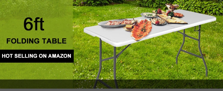 Portable Outdoor Balcony Easy Foldable Kitchen Dining Table Catering Banquet Picnic Plastic White Folding Camping Table