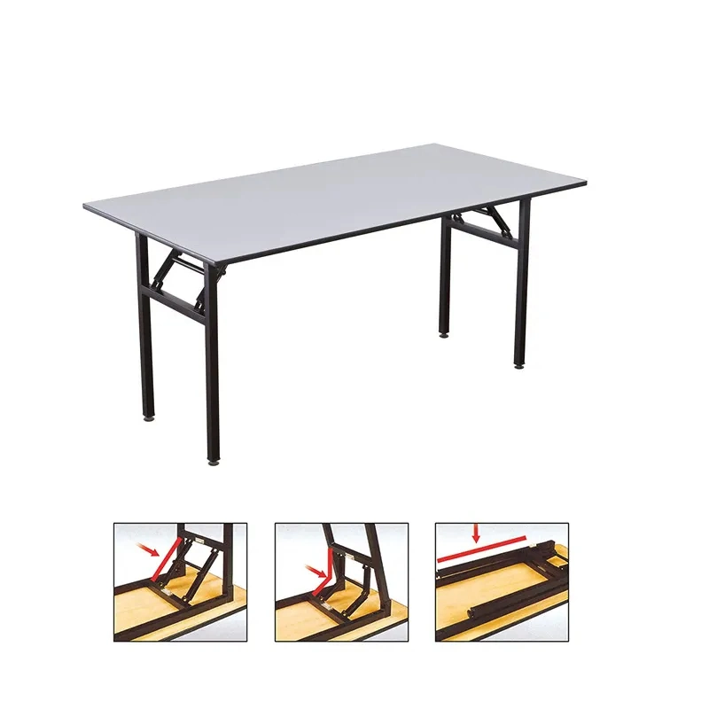 Hotel Furniture Dining PVC Melamine HPL Plywood Rectangular Picnic Events Folding Table