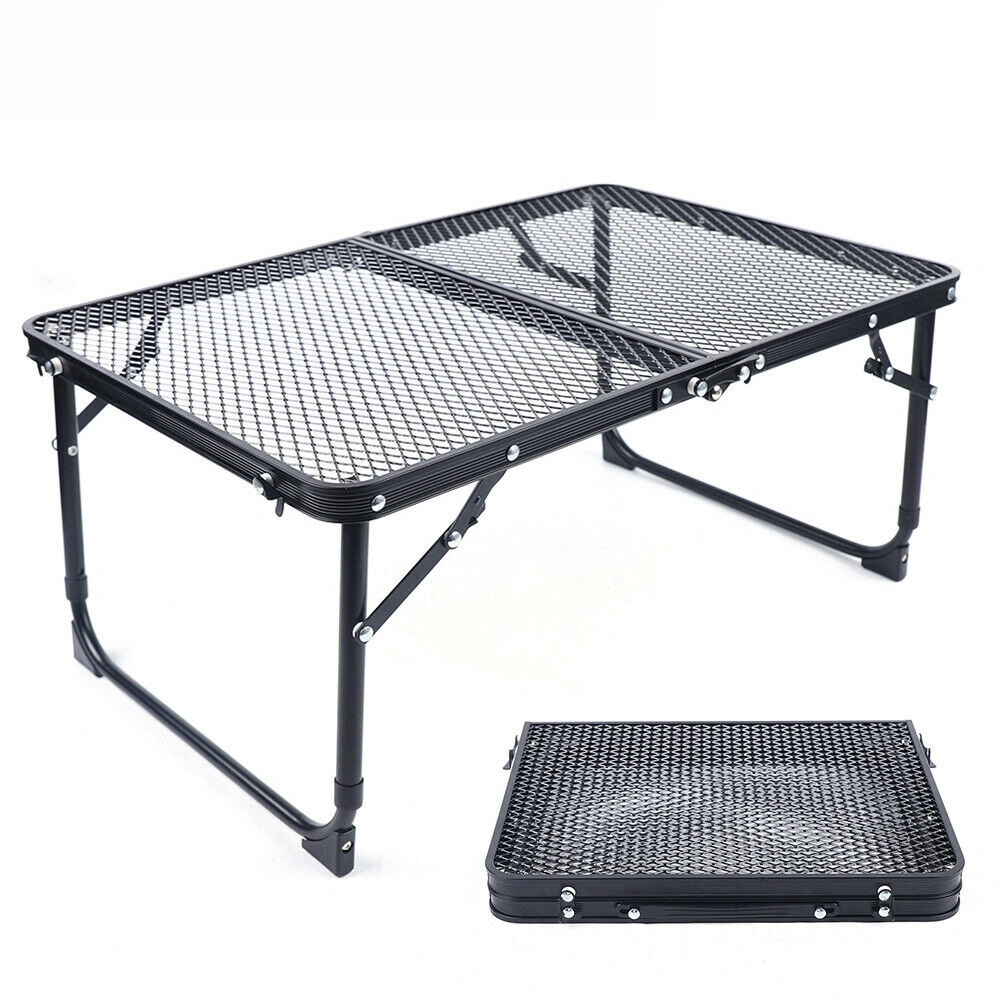 Aluminum Alloy with Adjustable Legs Outdoor Cheap Wire Mesh Folding Picnic BBQ Garden Table