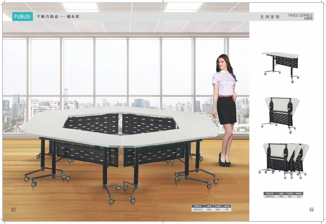 6 8 12 Seating Chair Folding Meeting Conference Table Mobile School Furniture Table