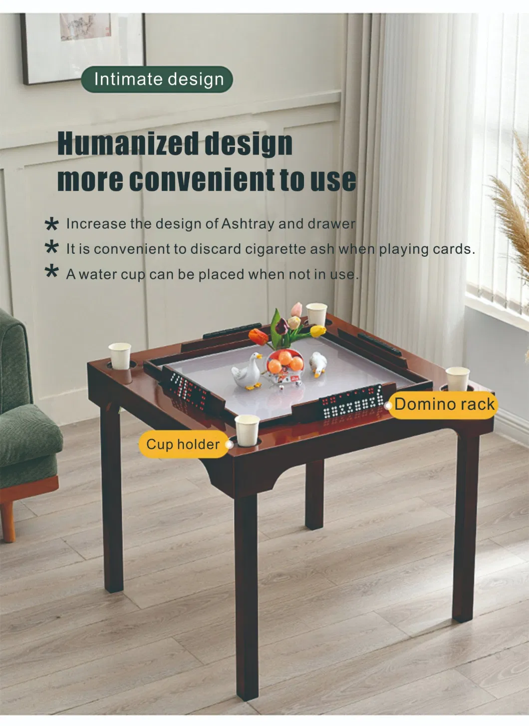 Fashionable Folding Multi-Functional Domino Poker Game Table