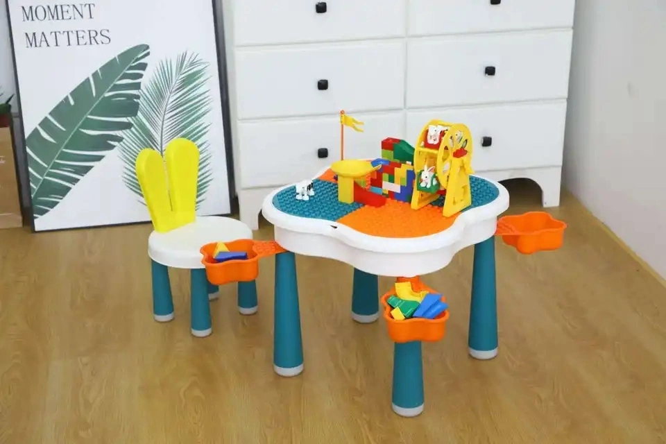 Rectangle Folding Study Desk Furniture Sets Play Children Table and Chair