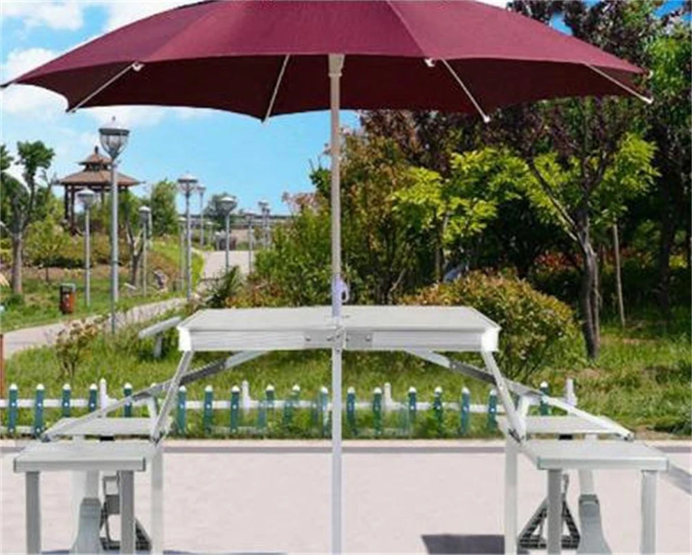 Outdoor Portable Foldable Picnic Tailgate Desk Table Set Umbrella Hole Picnic Table Garden Camping Chair