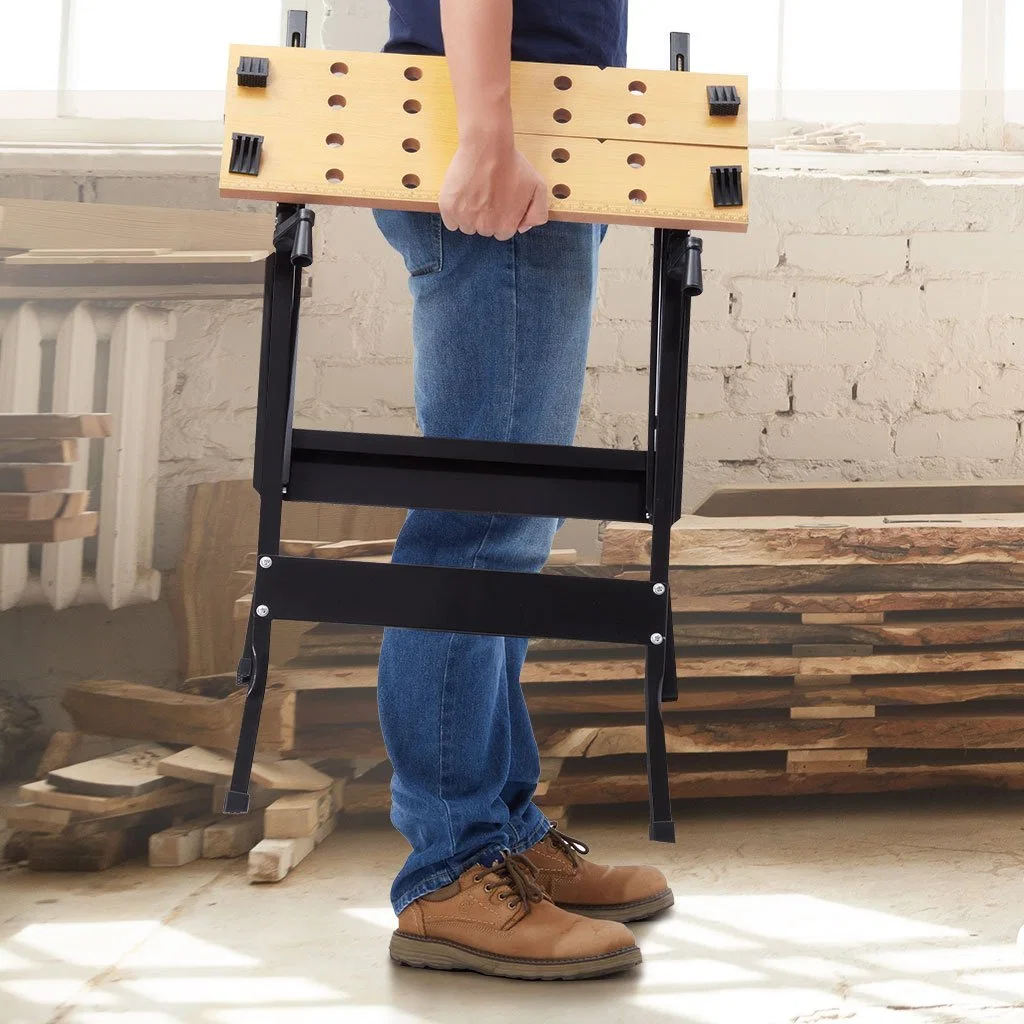 25 Square Adjustable Portable Folding Wooden Work Bench