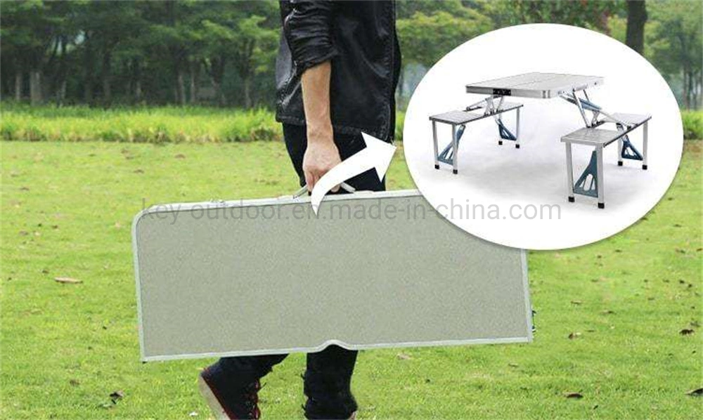 Outdoor Portable Foldable Picnic Tailgate Desk Table Set Umbrella Hole Picnic Table Garden Camping Chair