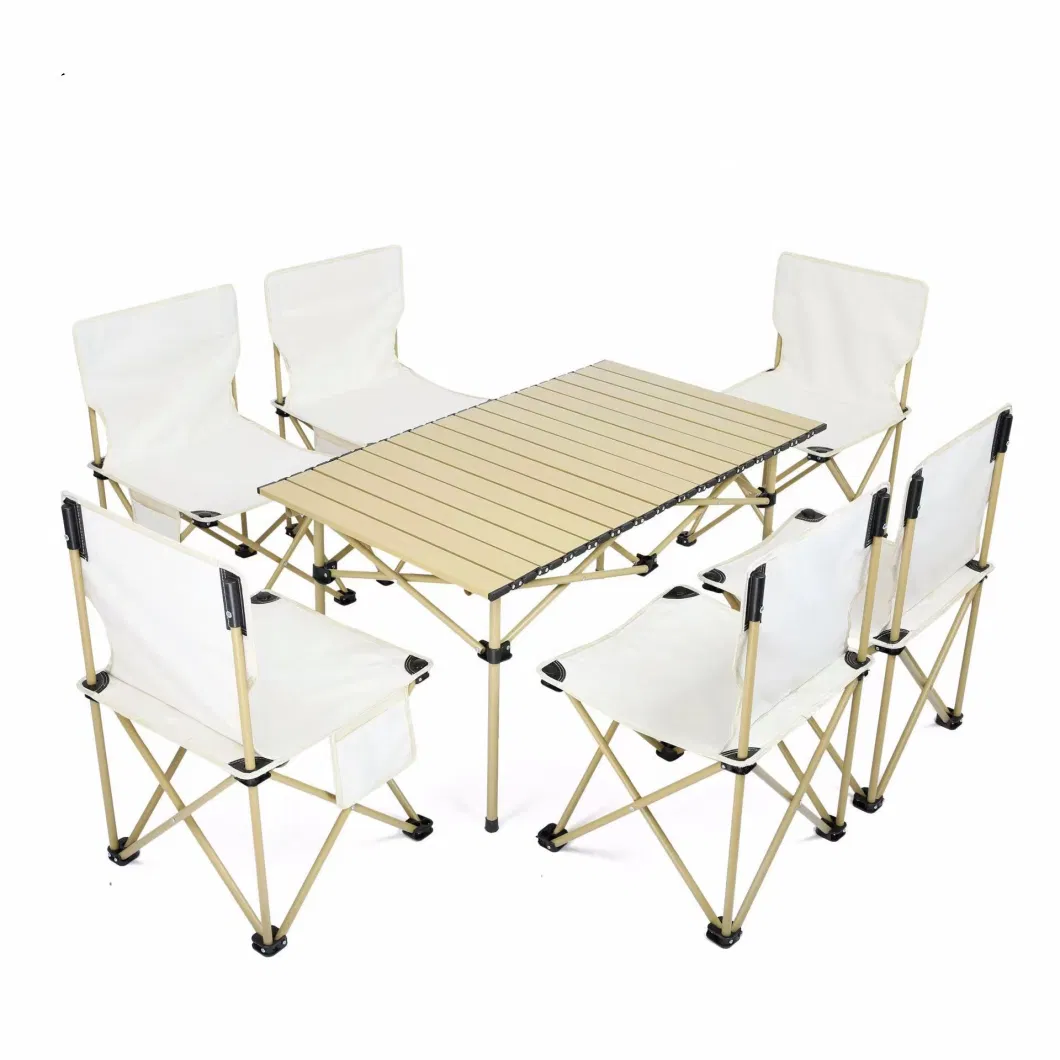 Outdoor Aluminum Portable Garden Dining Tables Foldable Storage Folding Collapsible Camping Camp Picnic Table and Chairs Set