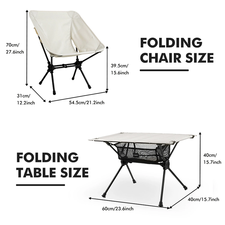 Outdoor Folding Lightweight Custom Logo Aluminium Picnic Camping Chair and Table Set