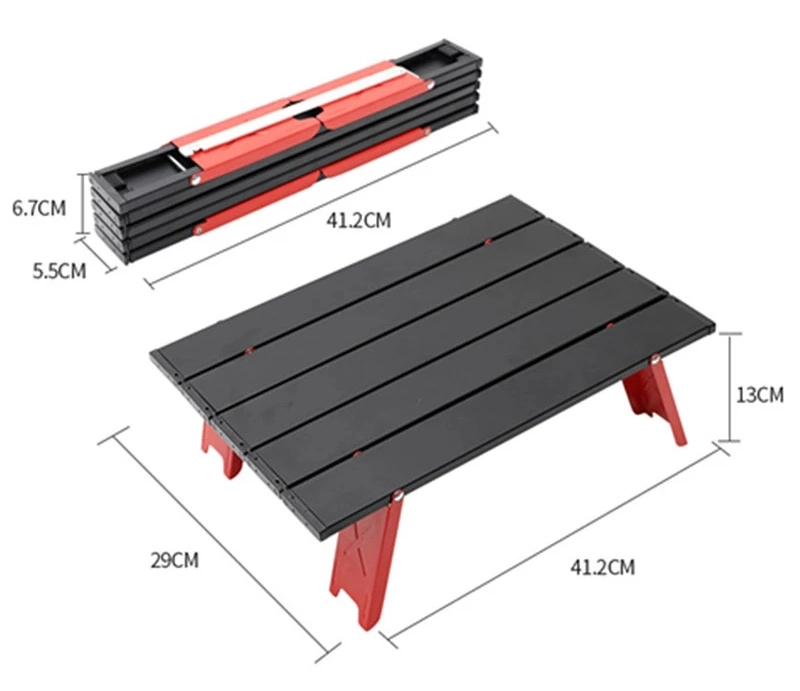 Mini Compact Cafe Tables Small Folding Picnic Table Portable Lightweight Aluminum Camping Tables with Carry Bag Hiking Fishing BBQ