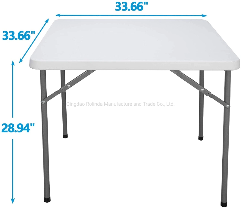 Durable Portable HDPE Square Folding Card Table, 3FT Indoor Outdoor Portable Camping Picnic Plastic Table