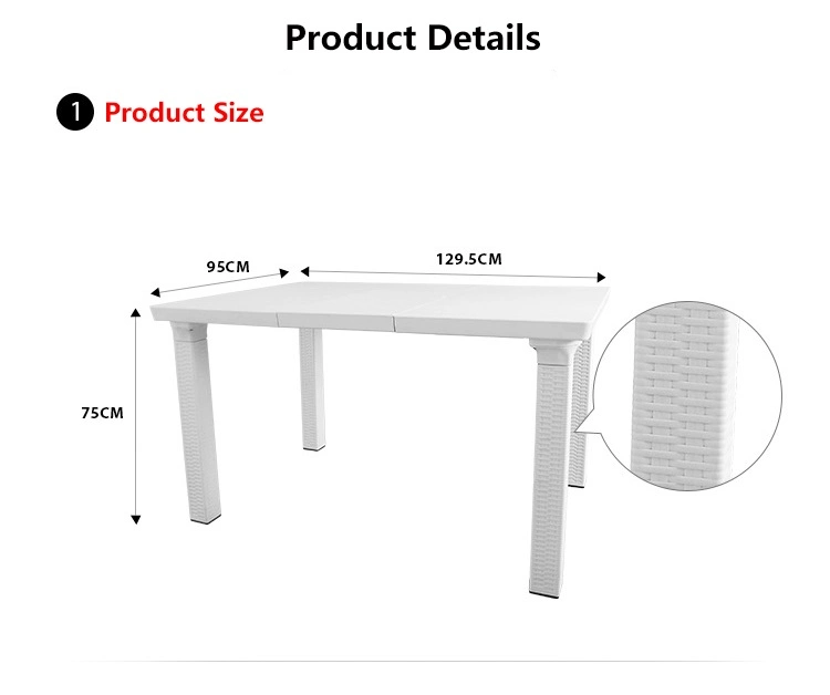 Plastic Garden Table Outdoor Rattan Furniture Foldable