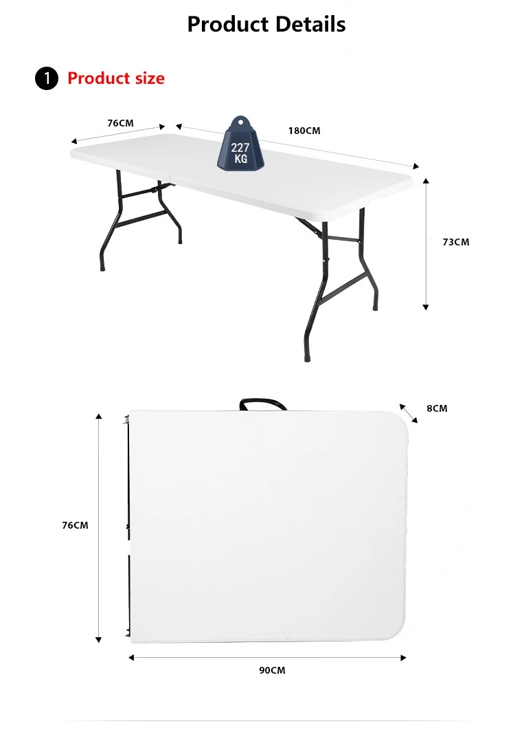 Foldable Dinner Table with Stainless Steel Legs